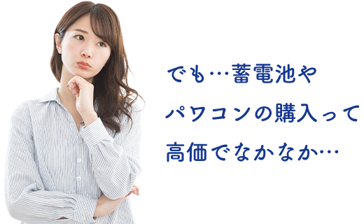 でも…蓄電池やパワコンの購入って高価でなかなか…